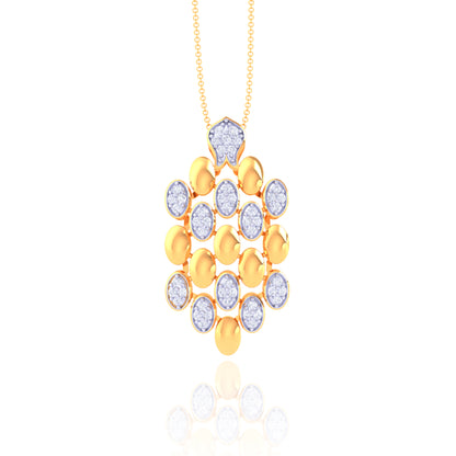925 Silver Cluster Rose Gold Diamond Pendant