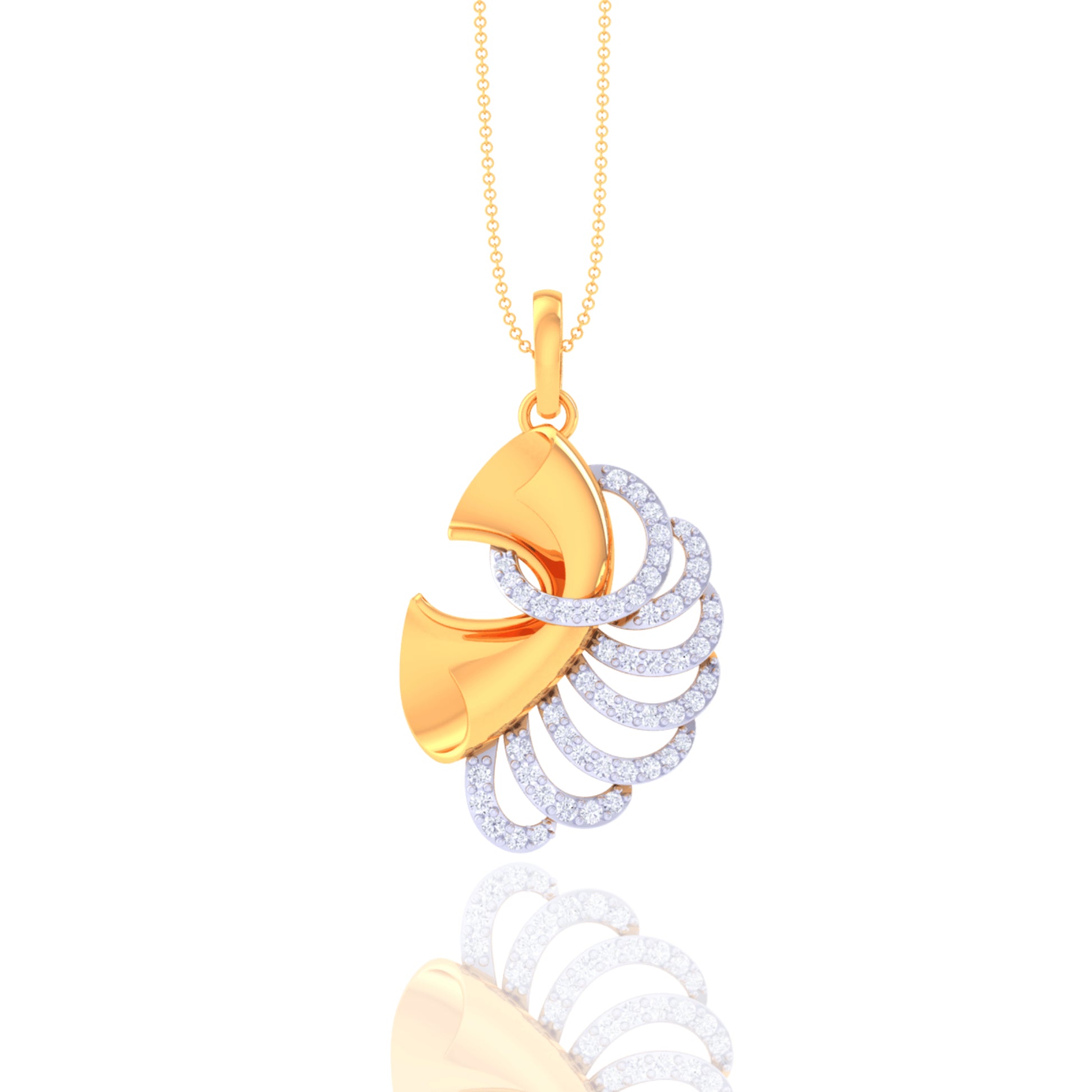 925 Silver Drop Rose Gold Diamond Pendant