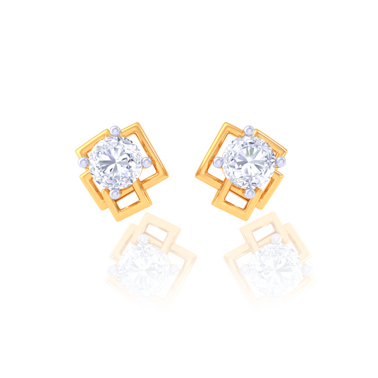 925 Silver Geometric Frame Stud Earrings