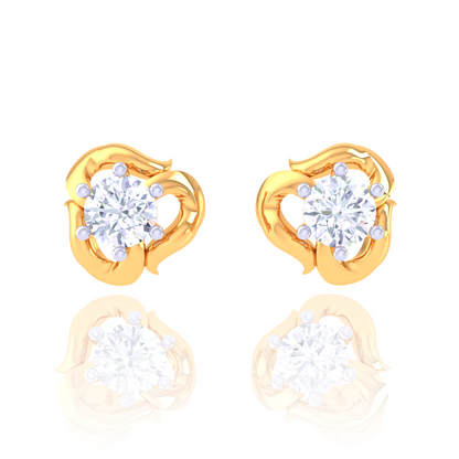 925 Silver Swirl Diamond Stud Earrings