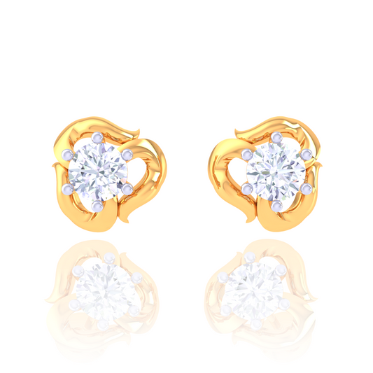 925 Silver Swirl Diamond Stud Earrings
