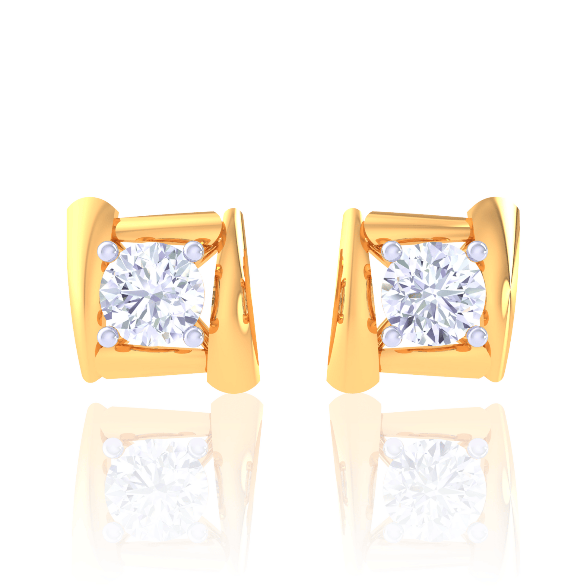 925 Silver Circle Diamond Stud Earrings