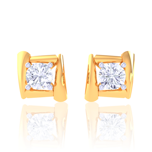 925 Silver Circle Diamond Stud Earrings