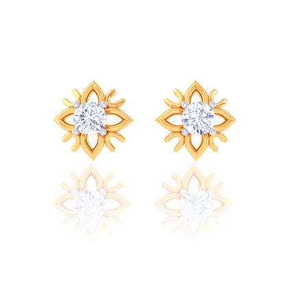 925 Silver Floral Starburst Earrings