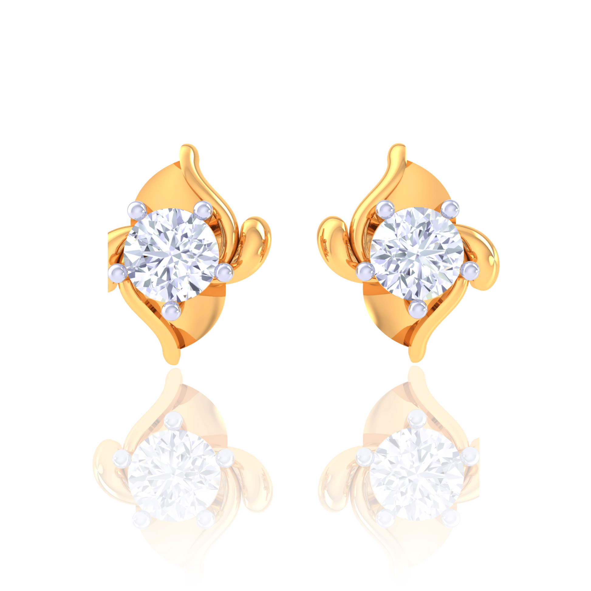 925 Silver Flame Curve Stud Earrings