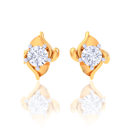 925 Silver Flame Curve Stud Earrings