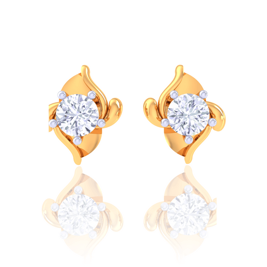 925 Silver Flame Curve Stud Earrings