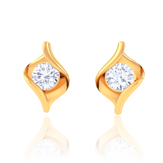 925 Silver Teardrop Diamond Stud Earrings