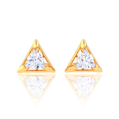 925 Silver Triangle Diamond Stud Earrings