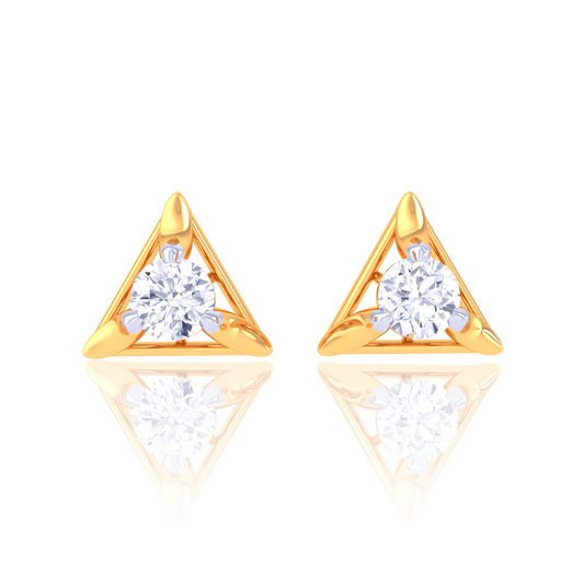 925 Silver Triangle Diamond Stud Earrings