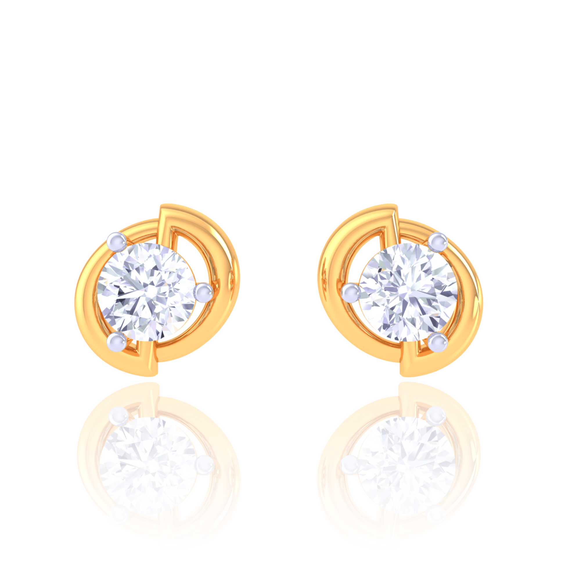 925 Silver Orbit Diamond Stud Earrings
