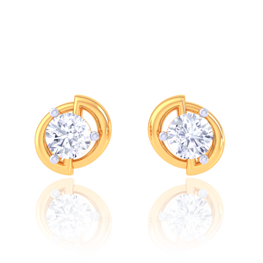925 Silver Orbit Diamond Stud Earrings