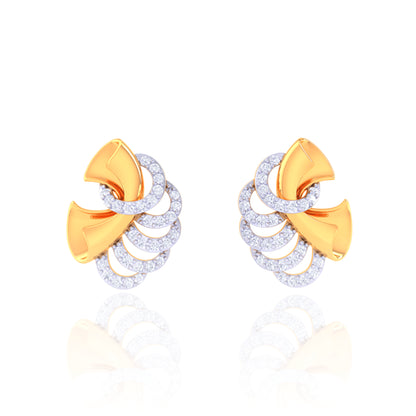 925 Silver Rose Gold Pave Diamond Statement Earrings