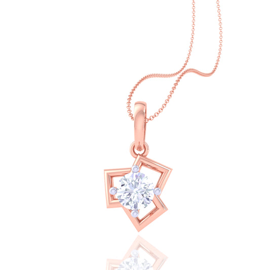 925 Silver Star-Shaped Diamond Pendant