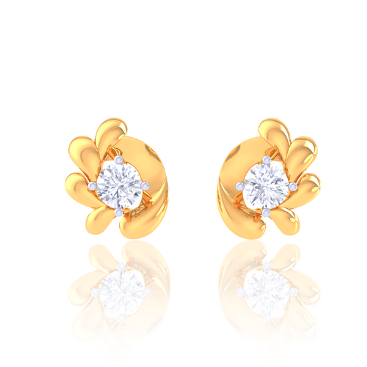 925 Silver Hexagon Diamond Stud Earrings