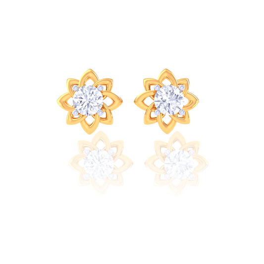 925 Silver Teardrop Diamond Stud Earrings