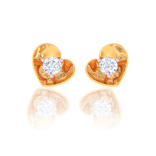 925 Silver Heart Sparkle Stud Earrings