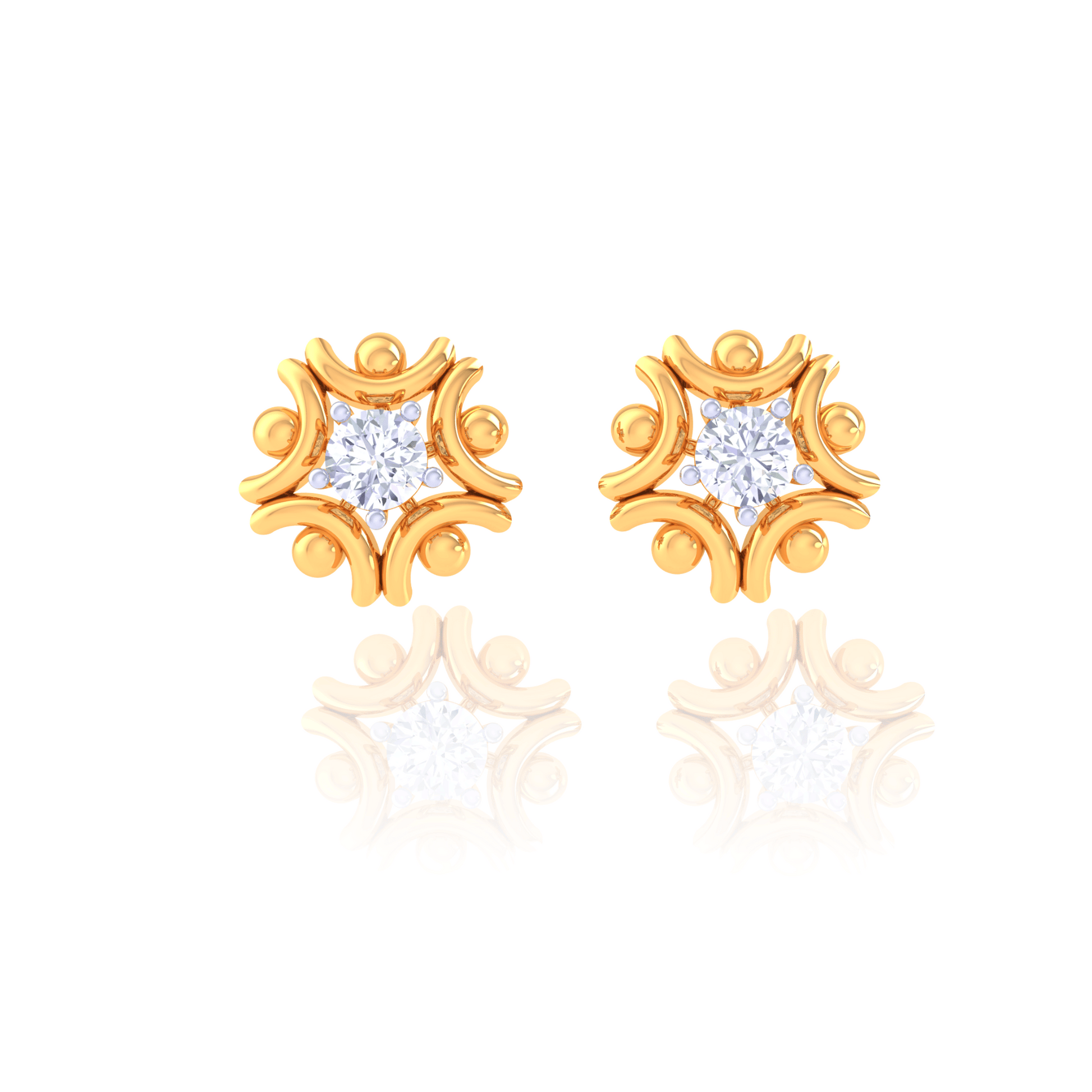 925 Silver Ornamental Star Stud Earrings