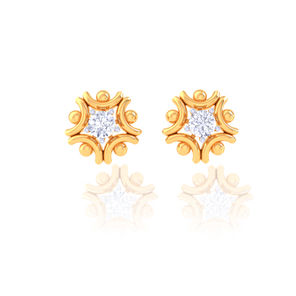 925 Silver Ornamental Star Stud Earrings