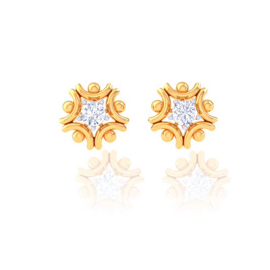 925 Silver Ornamental Star Stud Earrings