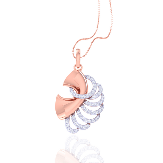 925 Silver Drop Rose Gold Diamond Pendant