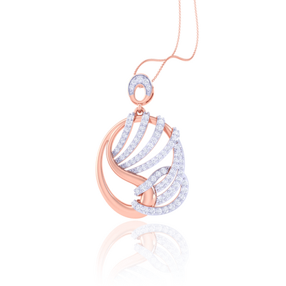 925 Silver Circle Rose Gold Diamond Pendant