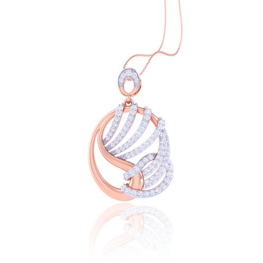 925 Silver Circle Rose Gold Diamond Pendant