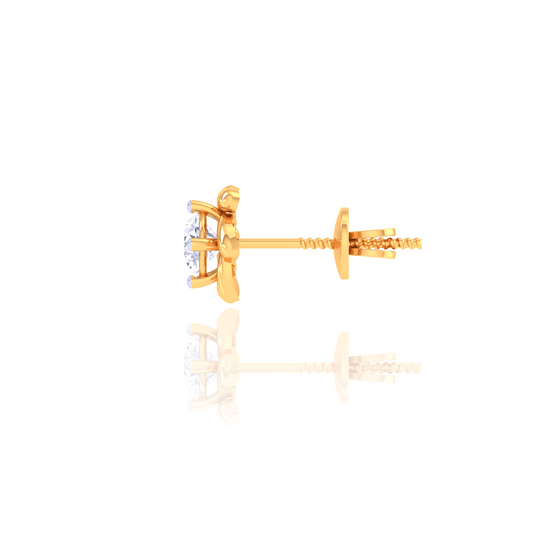 925 Silver Pinwheel Diamond Stud Earrings