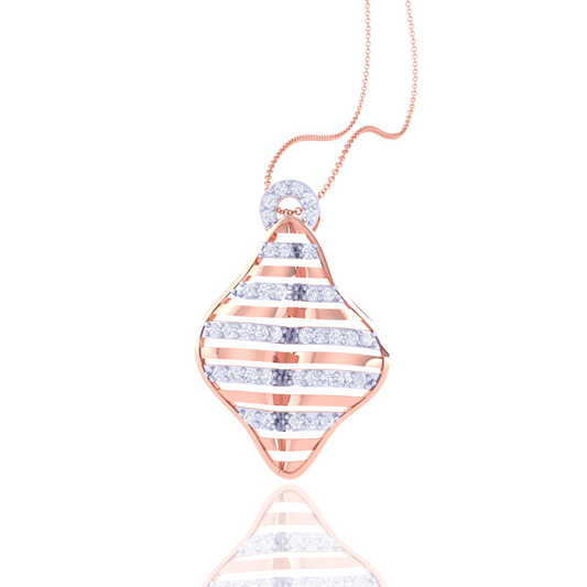 925 Silver Teardrop Diamond Pendant Necklace