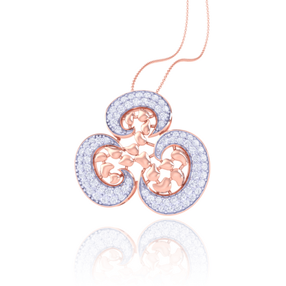 925 Silver Trinity Rose Gold Diamond Pendant
