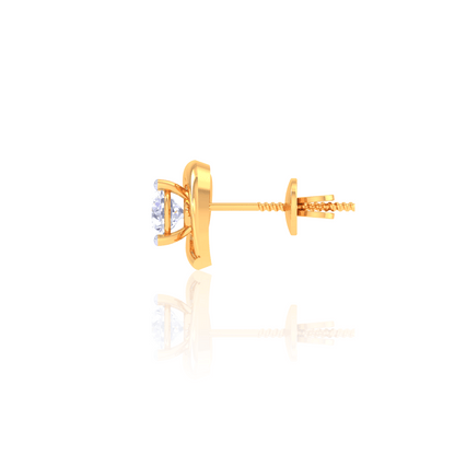 925 Silver Clover Diamond Stud Earrings