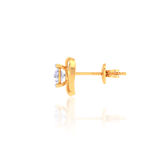 925 Silver Clover Diamond Stud Earrings