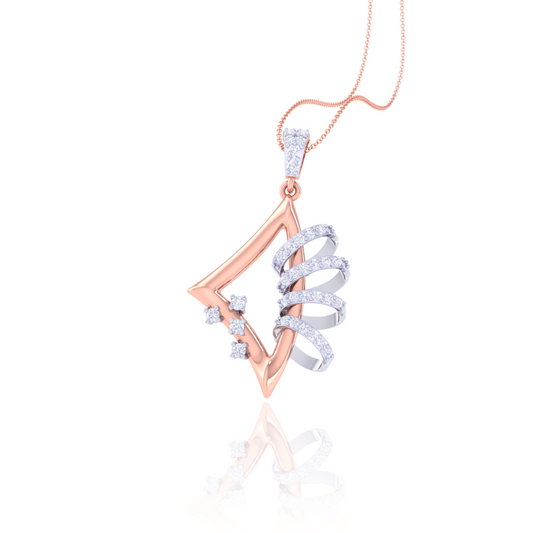 925 Silver Triangle Gold Diamond Pendant