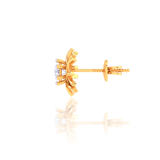 925 Silver Starburst Diamond Stud Earrings