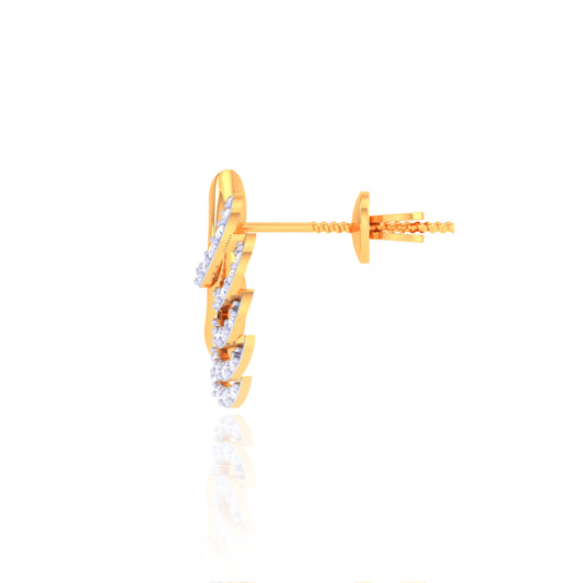 925 Silver Rose Gold Pave Diamond Statement Earrings