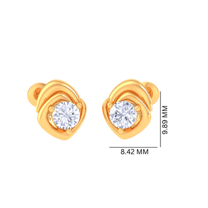 925 Silver Petal Swirl Stud Earrings