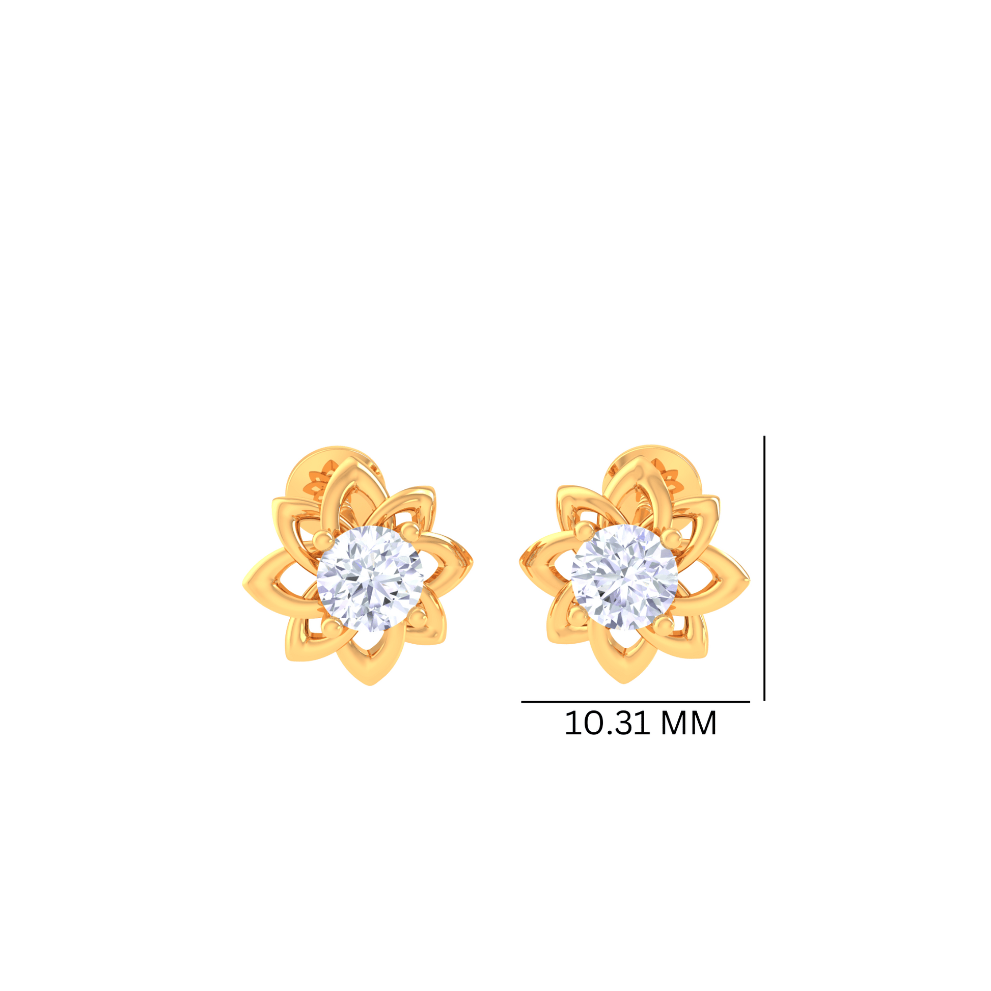 925 Silver Teardrop Diamond Stud Earrings