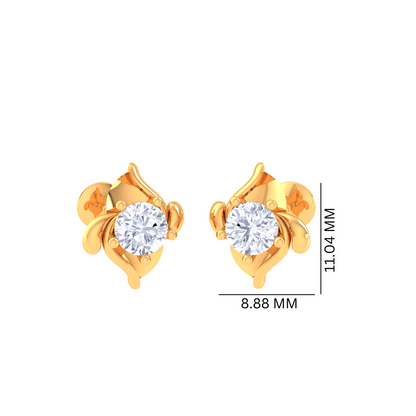 925 Silver Flame Curve Stud Earrings