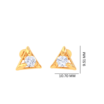 925 Silver Triangle Diamond Stud Earrings