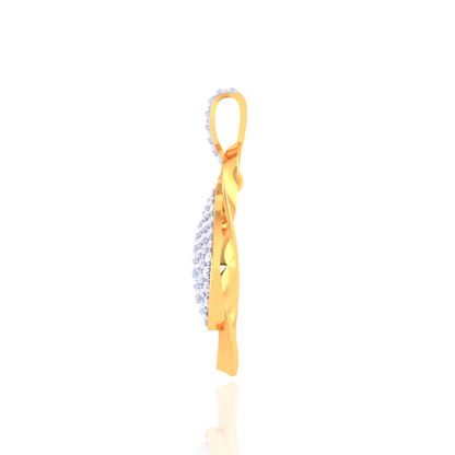 925 Silver Teardrop Rose Gold Diamond Pendant