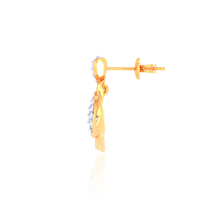 925 Silver Rose Gold Pave Diamond Teardrop Earrings