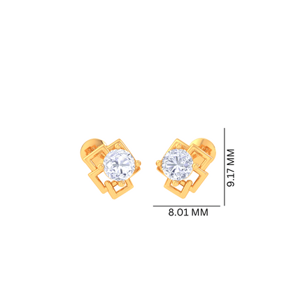 925 Silver Geometric Frame Stud Earrings