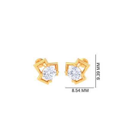 925 Silver Geometric Diamond Stud Earrings