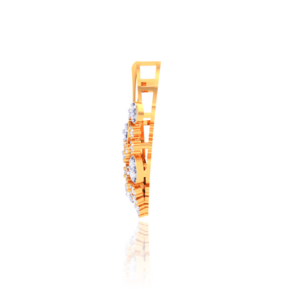 925 Silver Oval Cluster Rose Gold Pendant