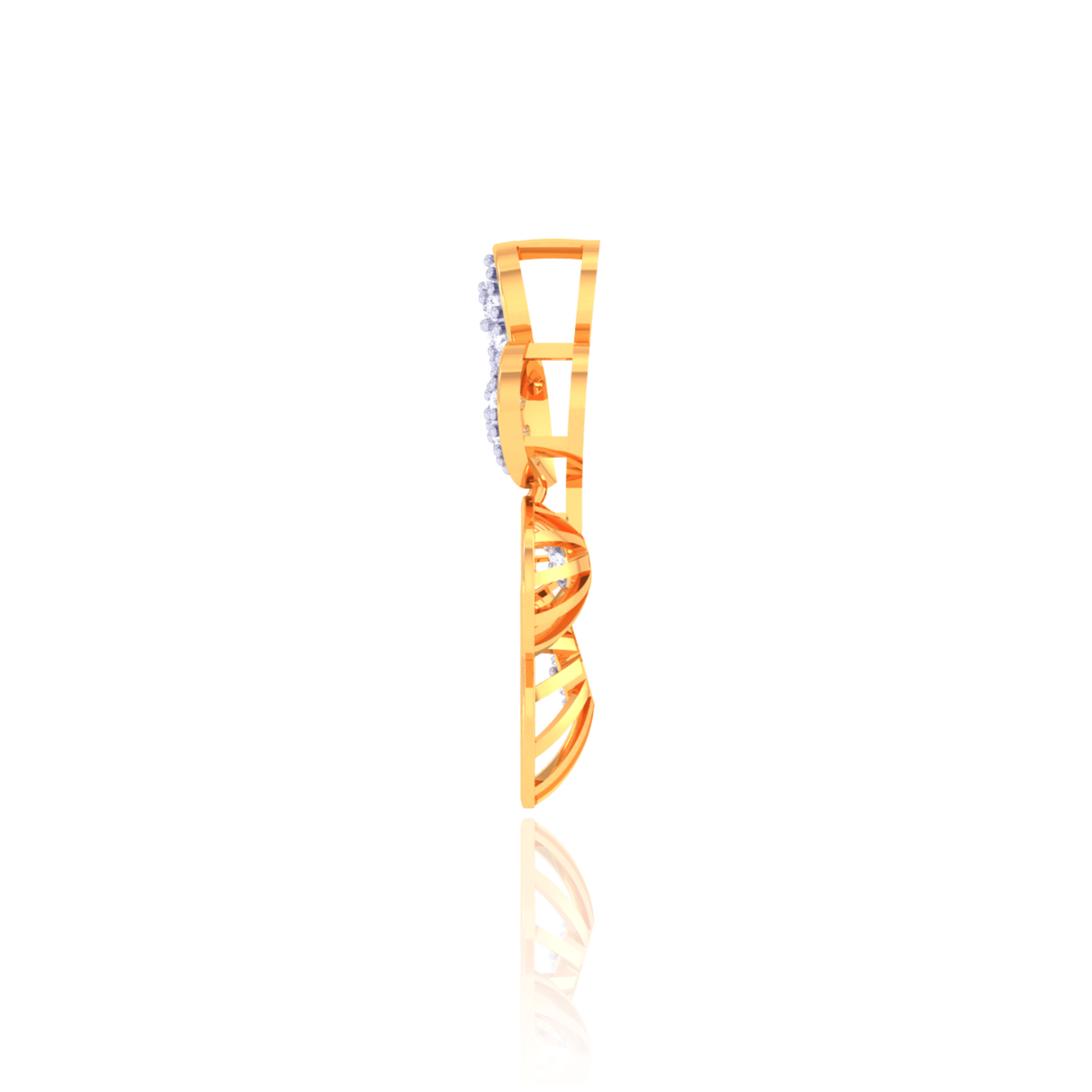 925 Silver Flower Rose Gold Diamond Pendant