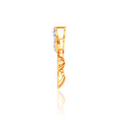 925 Silver Flower Rose Gold Diamond Pendant