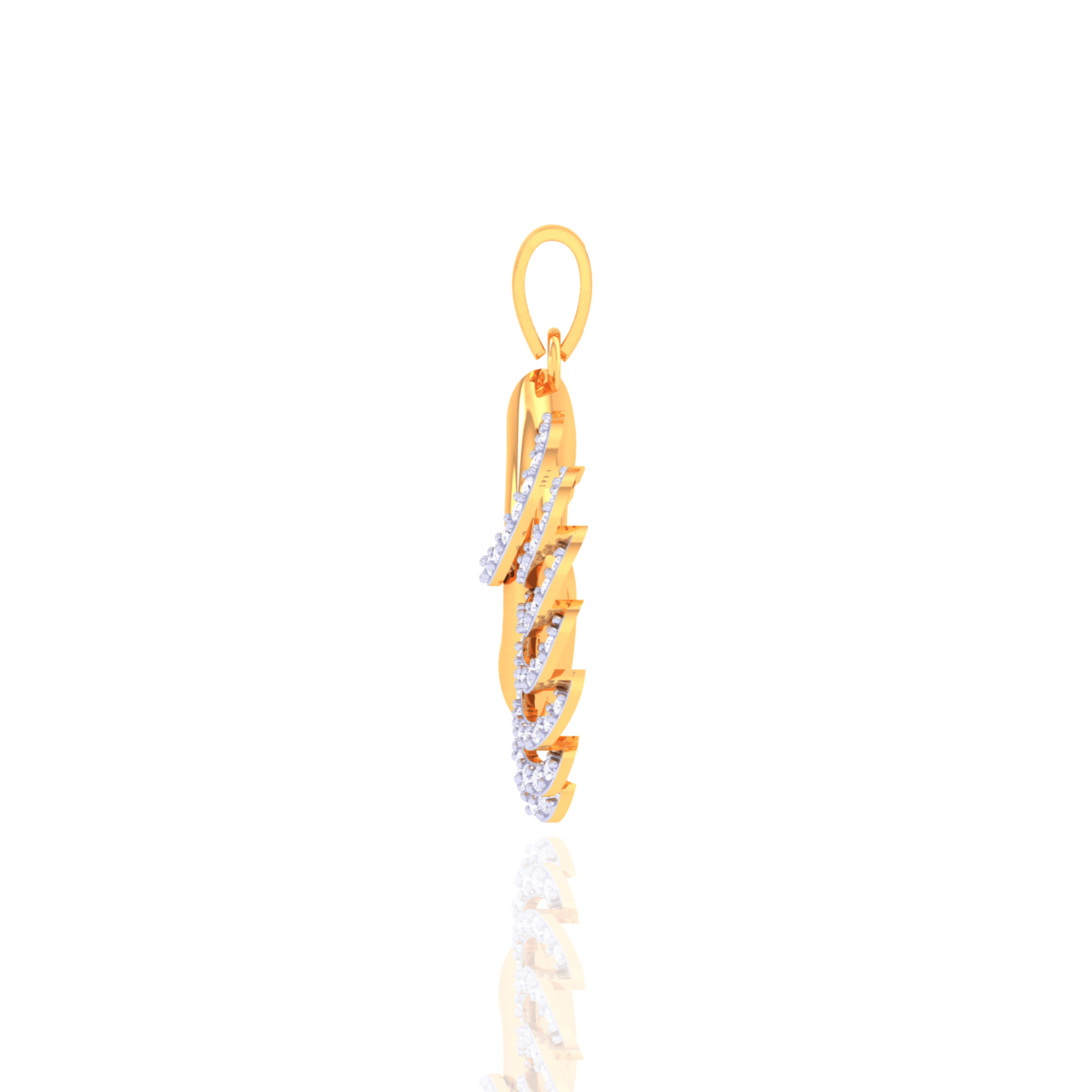 925 Silver Drop Rose Gold Diamond Pendant