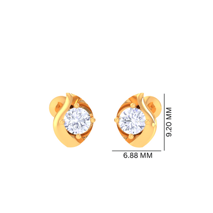 925 Silver Wave Diamond Stud Earrings