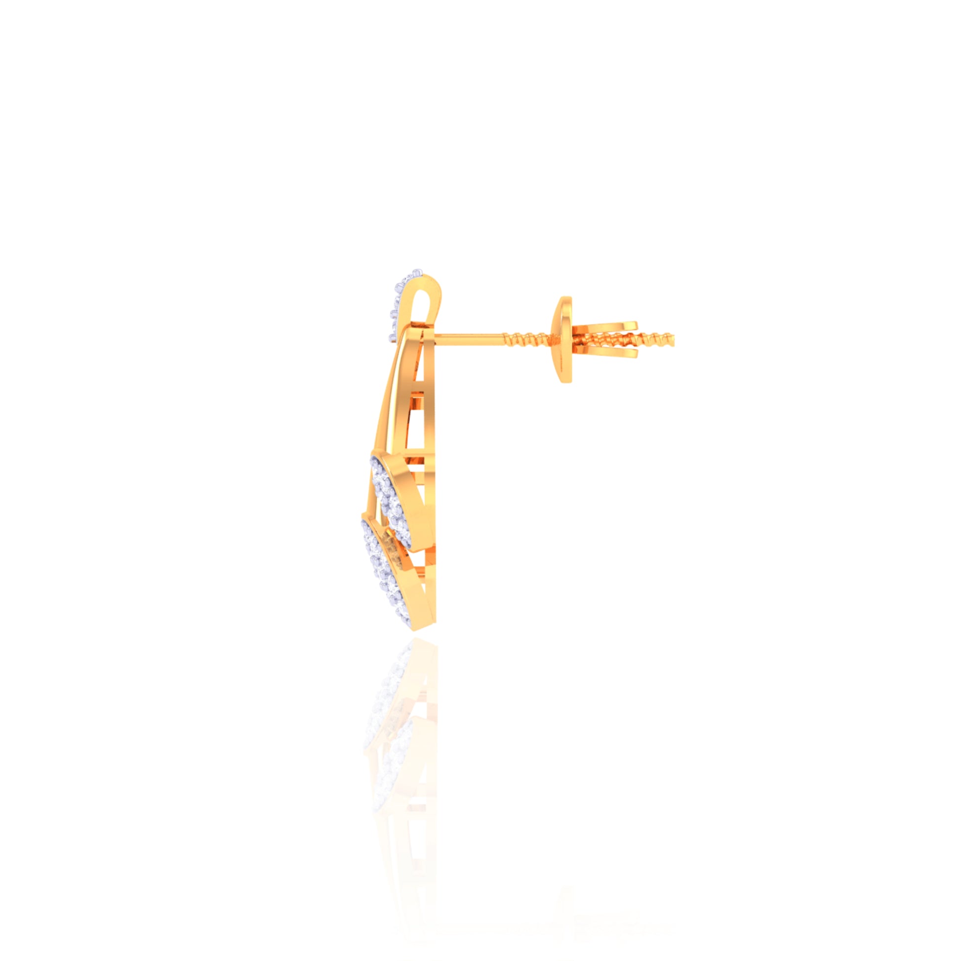 925 Silver Rose Gold Pave Diamond Cluster Earrings