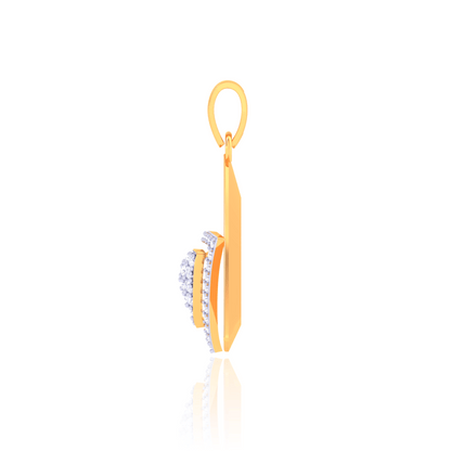 925 Silver Heart Rose Gold Diamond Pendant